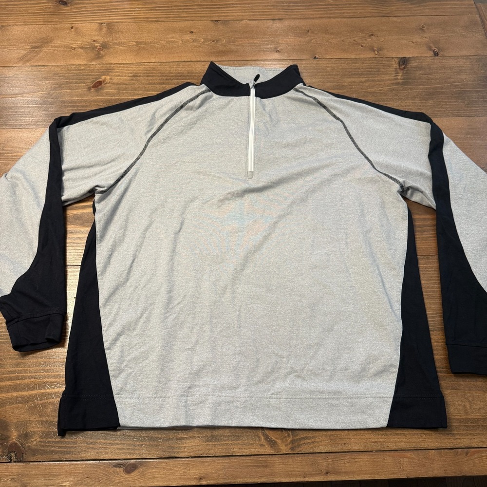 Footjoy Pullover Mens Large 1/4 Zip Golf‎ Performance Gray Black Stretch